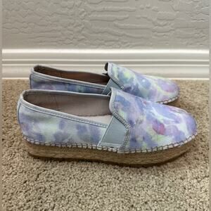 CIRCUS SAM EDELMAN | Purple Watercolor Floral Espadrille Platform Loafers | 7.5
